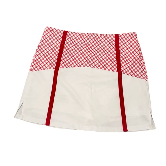 Women’s Lady Hagen Size 8 Golf or Tennis Skort Skirt White Pink Check - Picture 1 of 6